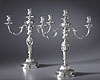 A very fine pair of English sterling silver candelabra